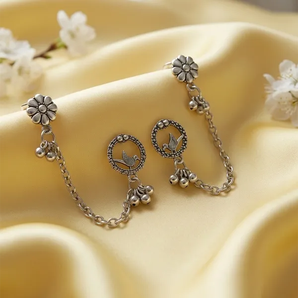 The99jewel_Traditional_Bird_Motif_Oxidised_Earcuff_For_Women_Oxidised