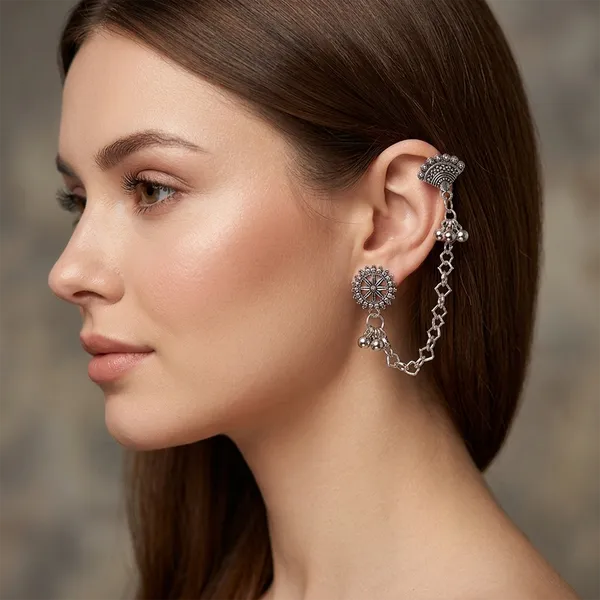 The99jewel_Oxidised_Ear_Cuff_Earring_For_Women_Antique_Silver_Toned_Fashion_Jewelry_Oxidised