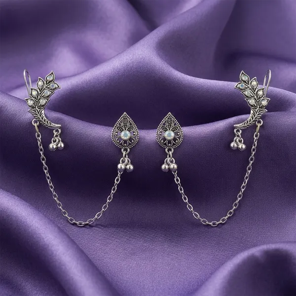 The99jewel_Oxidised_Ear_Cuff_Earring_For_Women_Antique_Silver_Toned_Fashion_Jewelry_Oxidised