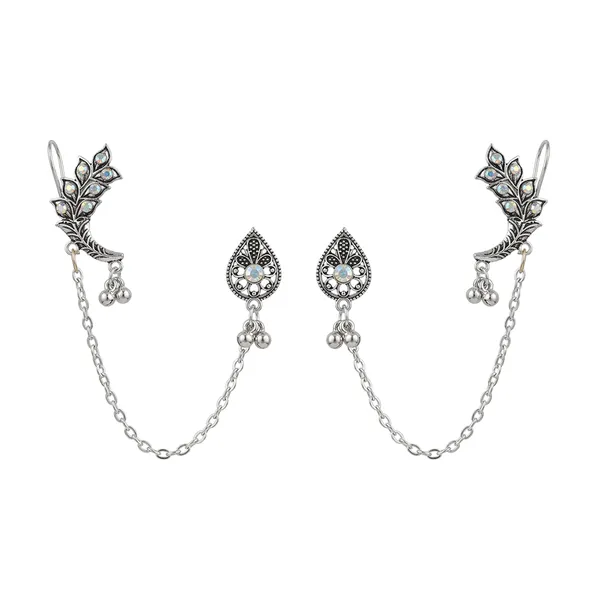 The99jewel_Oxidised_Ear_Cuff_Earring_For_Women_Antique_Silver_Toned_Fashion_Jewelry_Oxidised