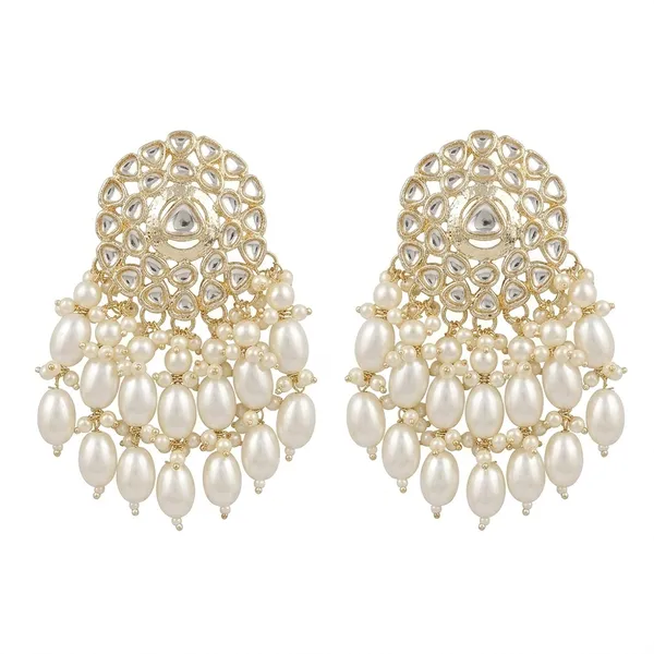 The99jewel_Green_Meenakari_Pearl_Jhumki_Earrings_For_Women_White