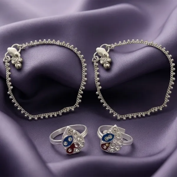 The99jewel_Silver_Toned_Payal_Adjustable_Austrian_Toe_Ring_Combo_Set_For_Women_Traditional_Fashion_Jewellery_Silver