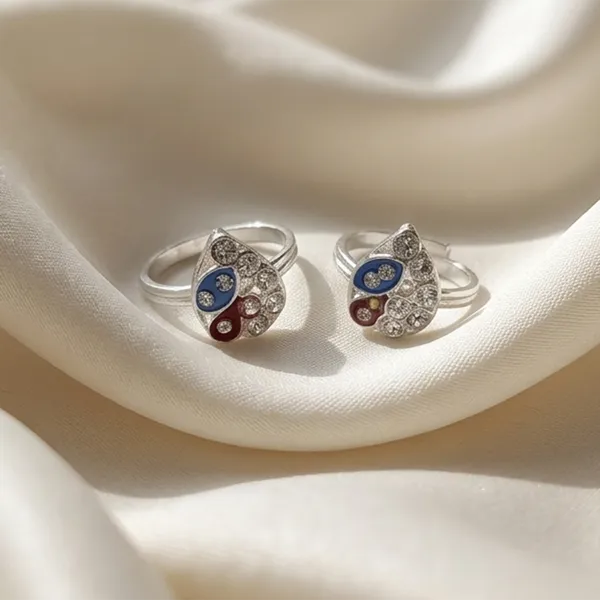 The99jewel_Silver_Toned_Adjustable_Austrian_Toe_Ring_For_Women_Silver