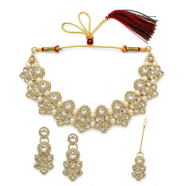 The99jewel_Contemporary_Silver_Plated_Crystal_Stone_Necklace_Set_For_Women_White