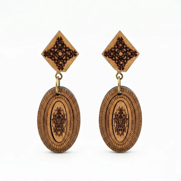 The99jewel_Vintage_Style_Wooden_Fashion_Dangler_Earrings_Brown
