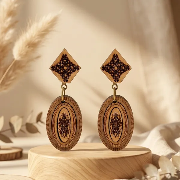 The99jewel_Vintage_Style_Wooden_Fashion_Dangler_Earrings_Brown