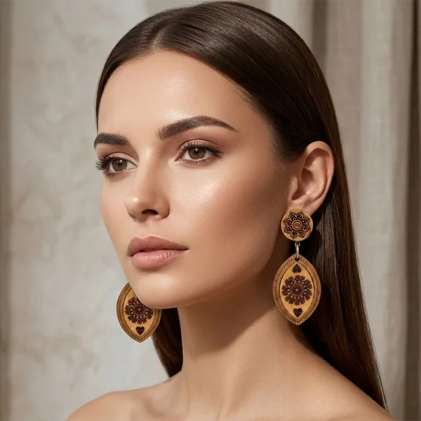 The99jewel_Vintage_Style_Wooden_Fashion_Dangler_Earrings_Brown