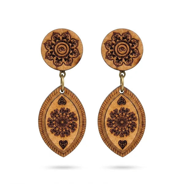 The99jewel_Vintage_Style_Wooden_Fashion_Dangler_Earrings_Brown
