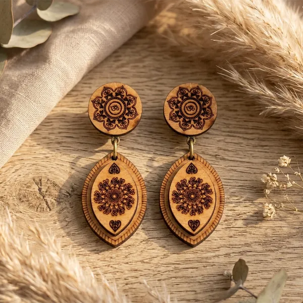 The99jewel_Vintage_Style_Wooden_Fashion_Dangler_Earrings_Brown