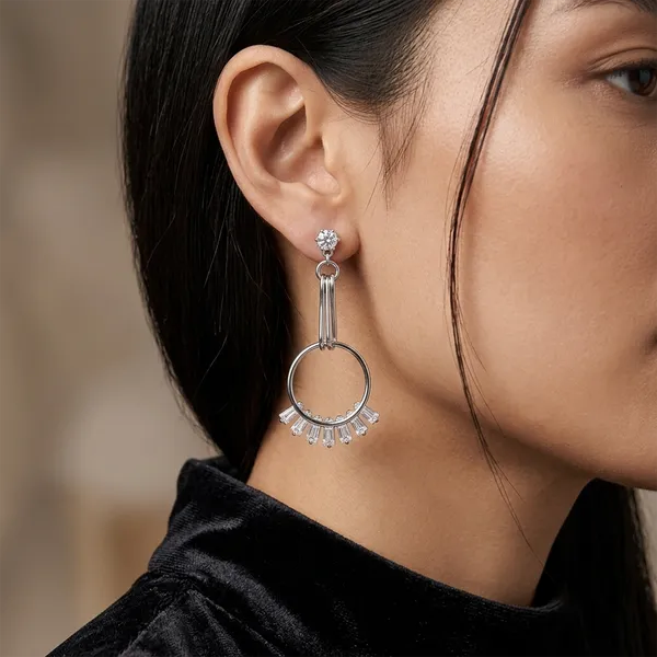 The99jewel_Dazzling_Silver_Plated_American_Diamond_Stone_Earrings_Silver