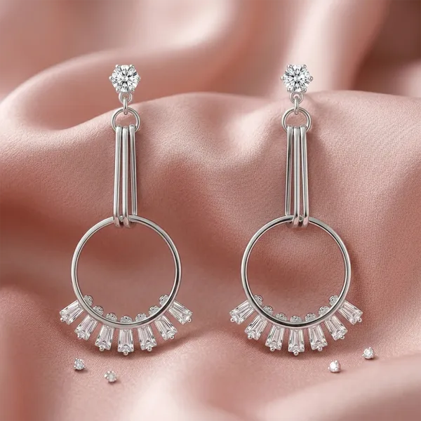 The99jewel_Dazzling_Silver_Plated_American_Diamond_Stone_Earrings_Silver
