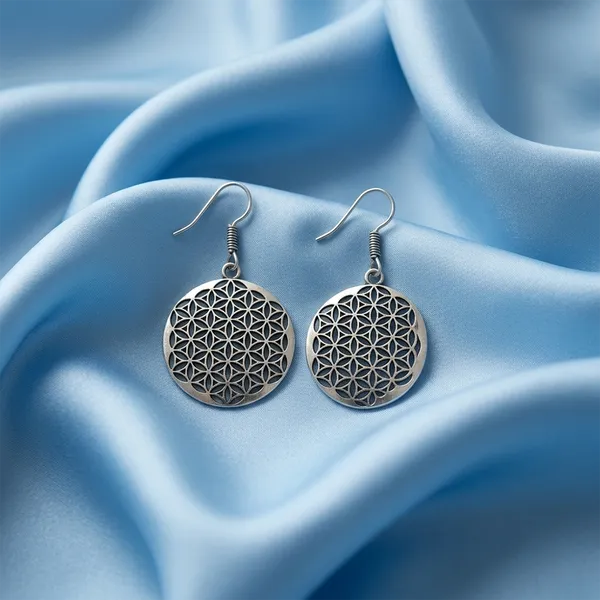 The99jewel_Oxidised_Floral_Geometry_Round_Earrings_Oxidised