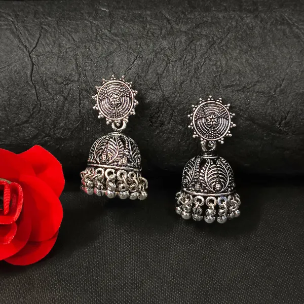The99jewel_Ethnic_Oxidised_Silver_Jhumka_Earrings_For_Women_Oxidised