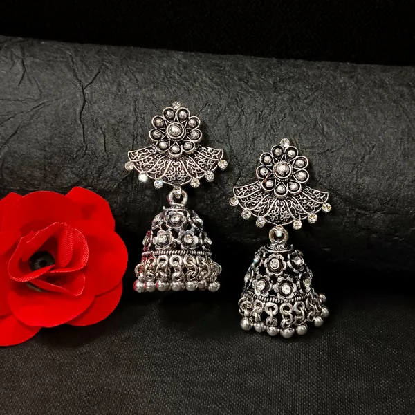 The99jewel_Ethnic_Oxidised_Silver_Jhumka_Earrings_For_Women_Oxidised