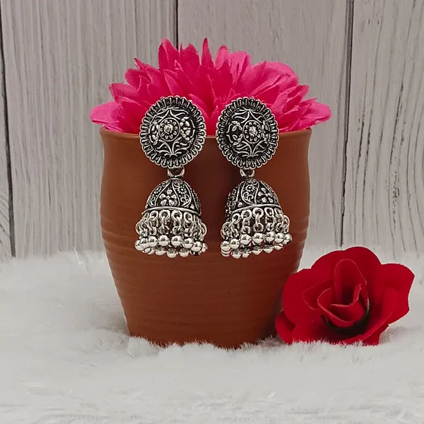 The99jewel_Ethnic_Oxidised_Silver_Jhumka_Earrings_For_Women_Oxidised