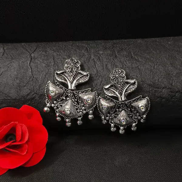 The99jewel_Ethnic_Oxidised_Floral_Design_Earrings_For_Women_Oxidised