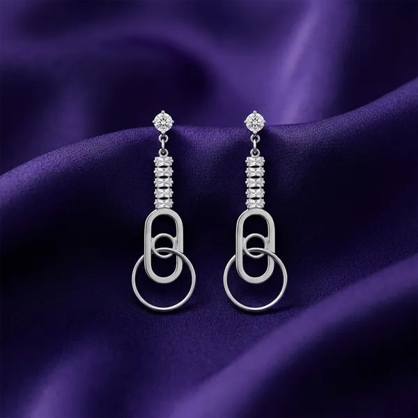 The99jewel_Dazzling_Silver_Plated_American_Diamond_Stone_Earrings_Silver