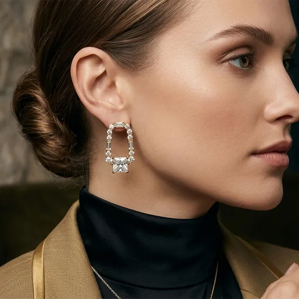 The99jewel_Gold_Plated_American_Diamond_Statement_Earrings_For_Women_Gold