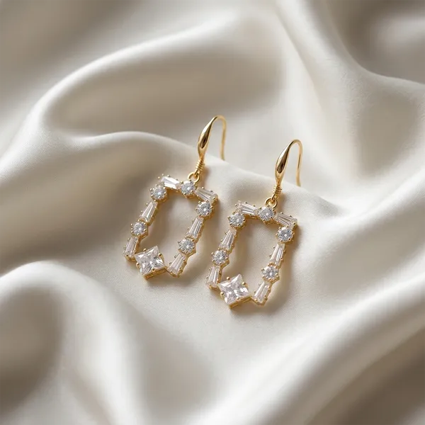 The99jewel_Gold_Plated_American_Diamond_Statement_Earrings_For_Women_Gold
