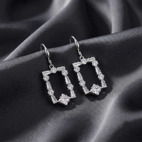 The99jewel_Dazzling_Silver_Plated_American_Diamond_Stone_Earrings_Silver
