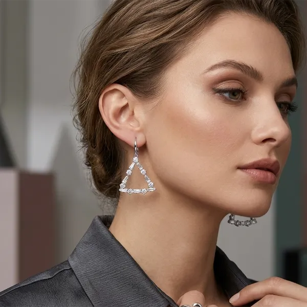 The99jewel_Dazzling_Silver_Plated_American_Diamond_Stone_Earrings_Silver
