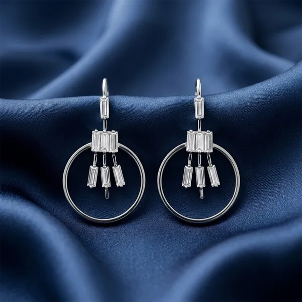 The99jewel_Dazzling_Silver_Plated_American_Diamond_Stone_Earrings_Silver