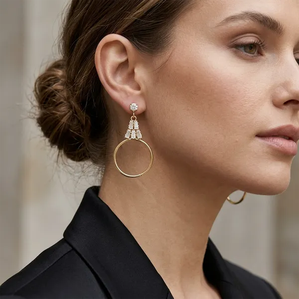 The99jewel_Gold_Plated_American_Diamond_Statement_Earrings_For_Women_Gold