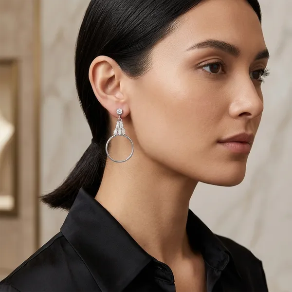 The99jewel_Dazzling_Silver_Plated_American_Diamond_Stone_Earrings_Silver