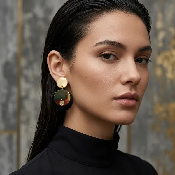 The99jewel_Designer_Abstract_Gold_Plated_Round_Earrings_Gold