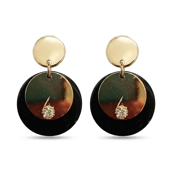 The99jewel_Designer_Abstract_Gold_Plated_Round_Earrings_Gold