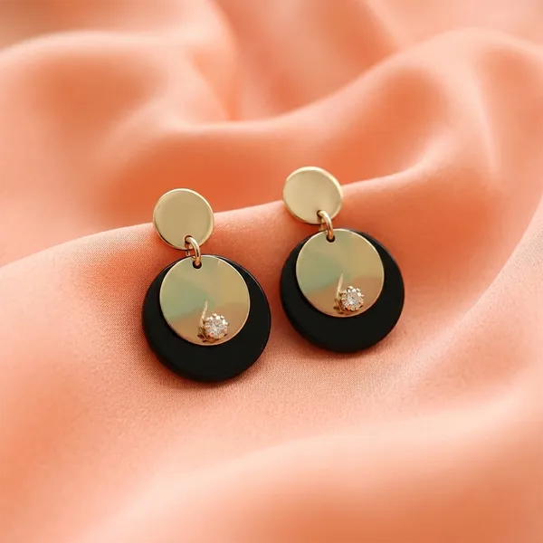 The99jewel_Designer_Abstract_Gold_Plated_Round_Earrings_Gold