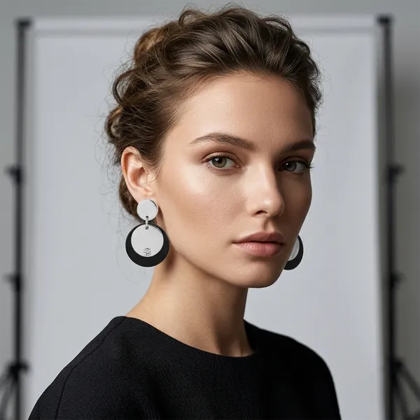 The99jewel_Designer_Abstract_Silver_Plated_Star_Round_Earrings_Silver