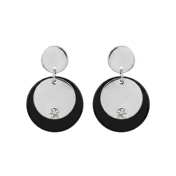The99jewel_Designer_Abstract_Silver_Plated_Star_Round_Earrings_Silver