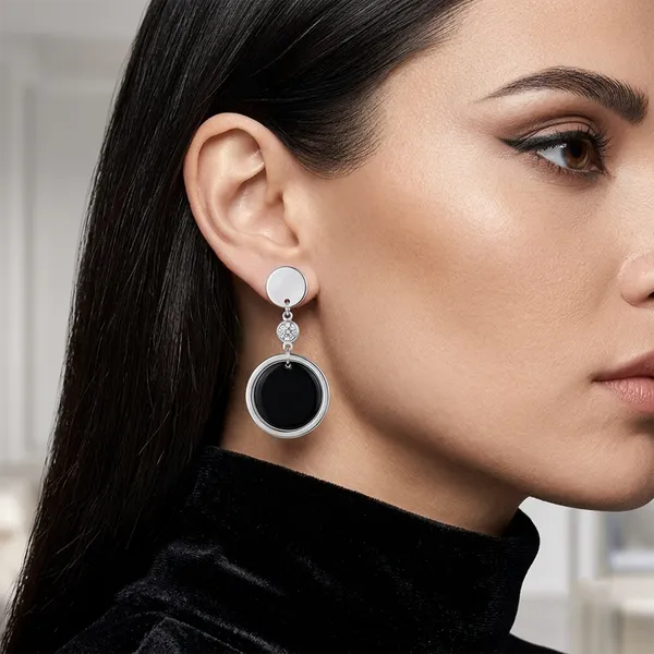 The99jewel_Designer_Abstract_Silver_Plated_Star_Round_Earrings_Silver