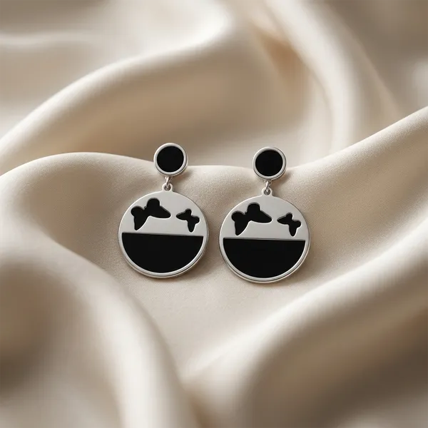 The99jewel_Designer_Abstract_Silver_Plated_Butterfly_Round_Earrings_Silver