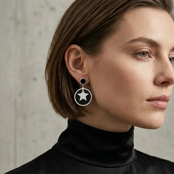 The99jewel_Designer_Abstract_Silver_Plated_Star_Round_Earrings_Silver