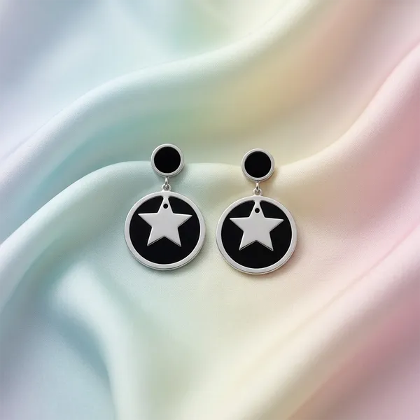 The99jewel_Designer_Abstract_Silver_Plated_Star_Round_Earrings_Silver