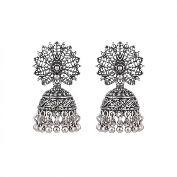 The99jewel_Ethnic_Oxidised_Silver_Jhumki_Earrings_For_Women_Oxidised