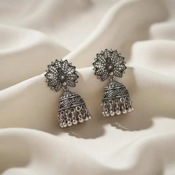 The99jewel_Ethnic_Oxidised_Silver_Jhumki_Earrings_For_Women_Oxidised
