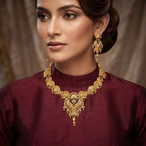 The99jewel_Gold_Look_Forming_Traditional_Designer_Gold_Plated_Necklace_Set_For_Women_Gold
