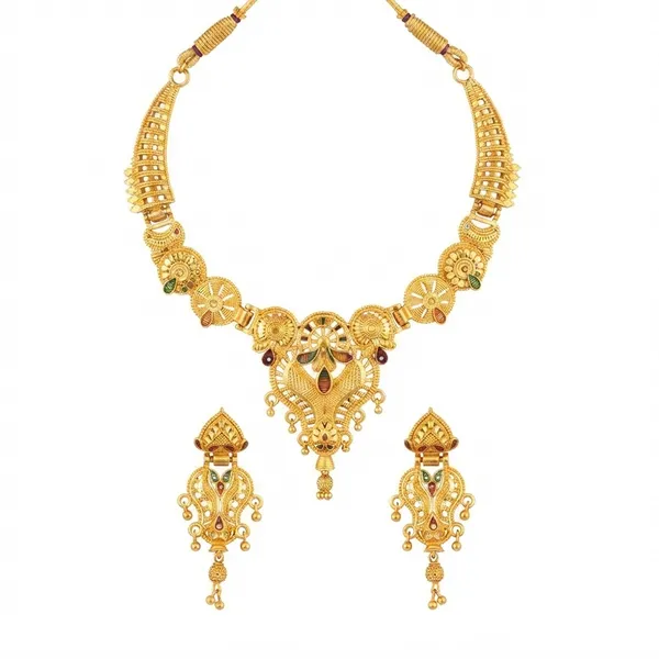 The99jewel_Gold_Look_Forming_Traditional_Designer_Gold_Plated_Necklace_Set_For_Women_Gold