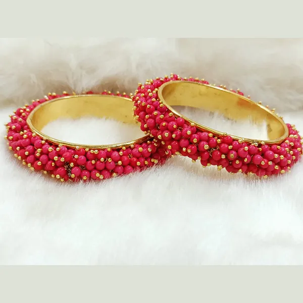The99jewel_Pink_Beaded_Gold_Plated_Bangles_For_Girls_Women_2_Bangle_In_A_Set_Dark_Pink
