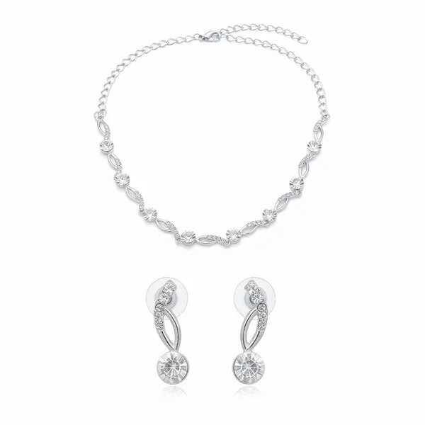 The99jewel_Premium_Austrian_Stone_Necklace_Set_For_Women_Silver