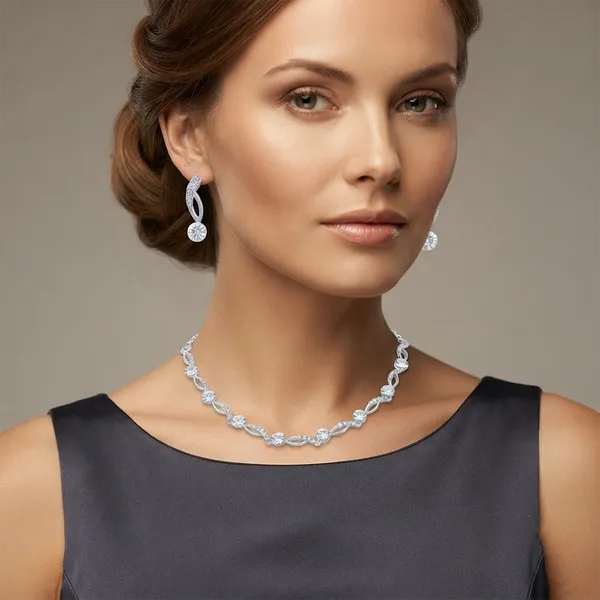 The99jewel_Premium_Austrian_Stone_Necklace_Set_For_Women_Silver