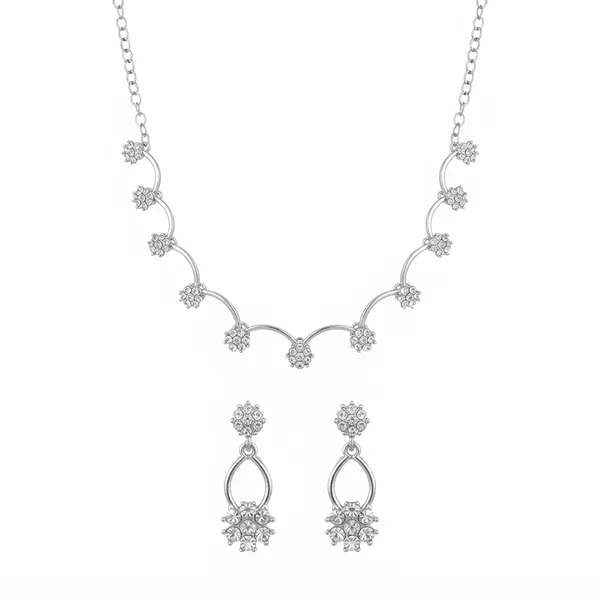 The99jewel_Premium_Austrian_Stone_Necklace_Set_For_Women_Silver