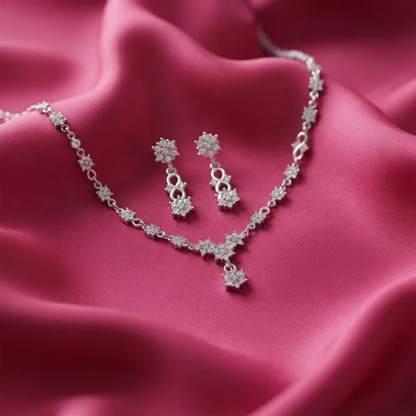 The99jewel_Premium_Austrian_Stone_Necklace_Set_For_Women_Silver