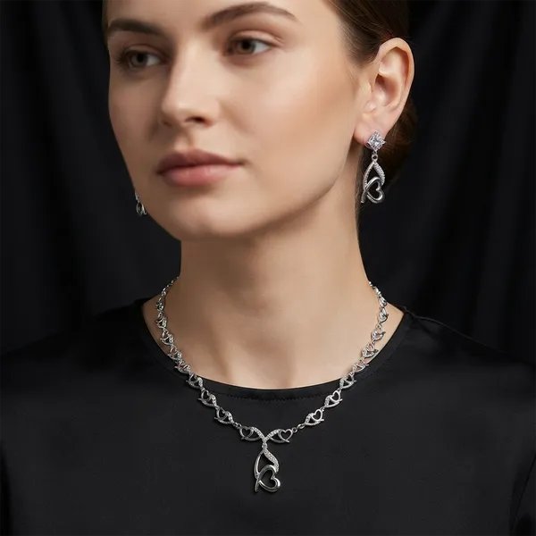 The99jewel_Elegant_Austrian_Stone_Party_Wear_Necklace_Set_Silver