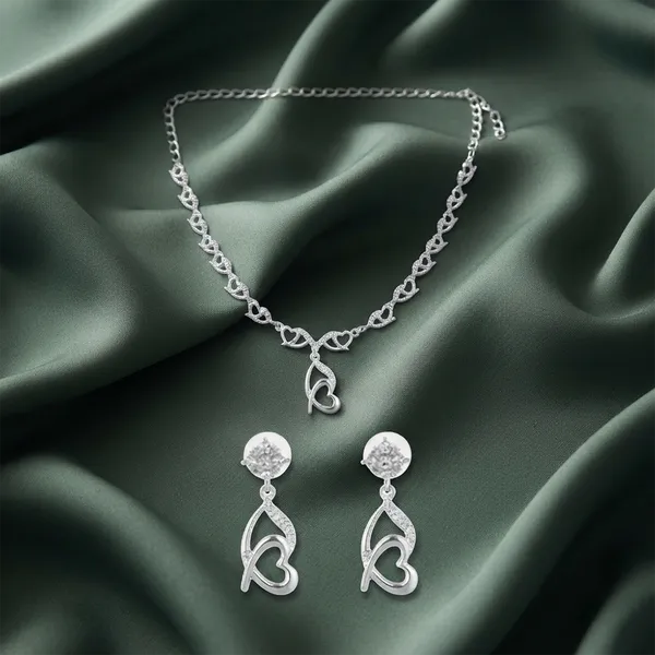 The99jewel_Elegant_Austrian_Stone_Party_Wear_Necklace_Set_Silver