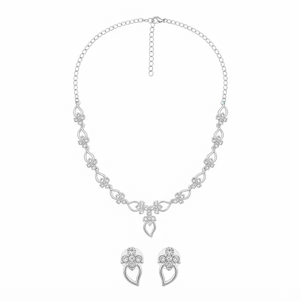 The99jewel_Elegant_Austrian_Stone_Party_Wear_Necklace_Set_Silver