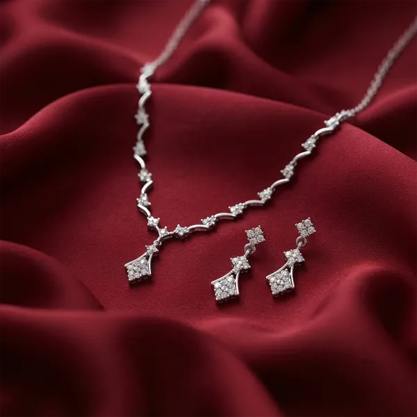The99jewel_Elegant_Austrian_Stone_Party_Wear_Necklace_Set_Silver